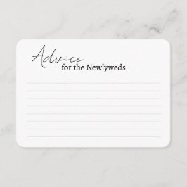 Tarjeta De Recepción Consejo de Cartas para una ducha de novia.