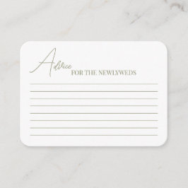 Tarjeta De Recepción Consejo de Cartas para una ducha de novia.