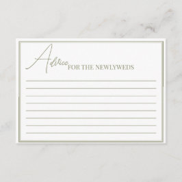 Tarjeta De Recepción Consejo de Cartas para una ducha de novia.