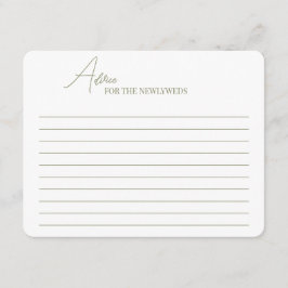 Tarjeta De Recepción Consejo de Cartas para una ducha de novia.