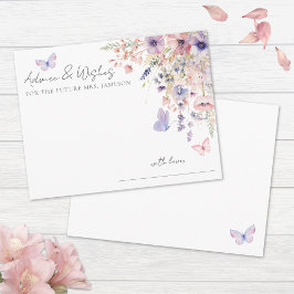 Tarjeta De Recepción Consejo de ducha de mariposa floral de novia