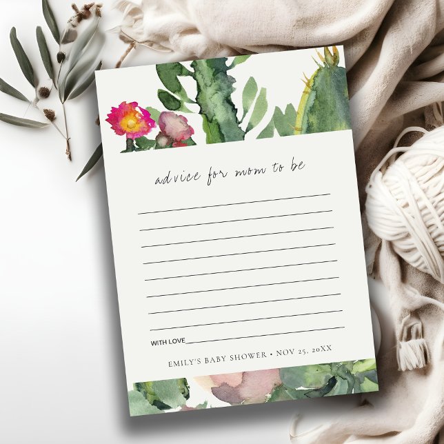 TARJETA DE RECEPCIÓN CONSEJO DE FAUNA DE CACTI CACTI DESERT FLORAL PINK (Subido por el creador)
