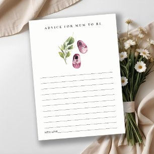 Tarjeta De Recepción Consejo de Leafy Verde Rosa para Mamá Baby Shower