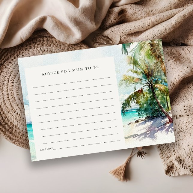 Tarjeta De Recepción Consejo De Palmeras De Playa De Arena Para Mamá Ba (Subido por el creador)