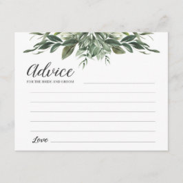 Tarjeta De Recepción Consejo de vegetación para novias y novios