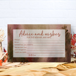 Tarjeta De Recepción Consejo Forestal y Deseos de Ducha Bridal Otoño
