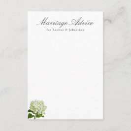 Tarjeta De Recepción Consejo matrimonial sobre Hidrangea Blanca y Verde