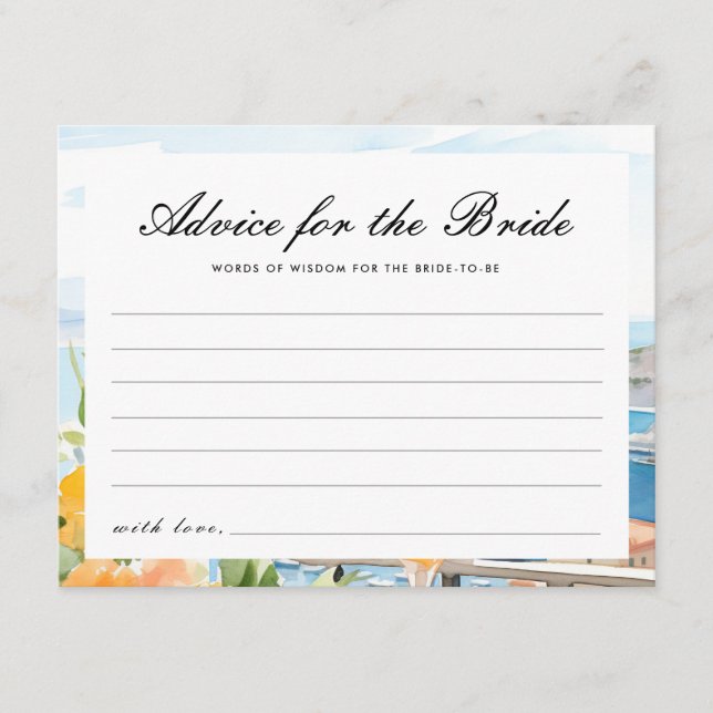 Tarjeta De Recepción Consejo para la Bridal Shower Aperol Spritz (Anverso)