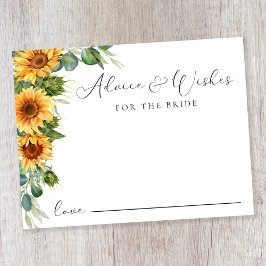 Tarjeta De Recepción Consejo Para La Ducha Bridal De Sunflower De Novia