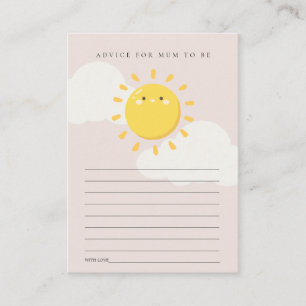 Tarjeta De Recepción Consejo Rubor Little Sunshine para Mamá Baby Showe