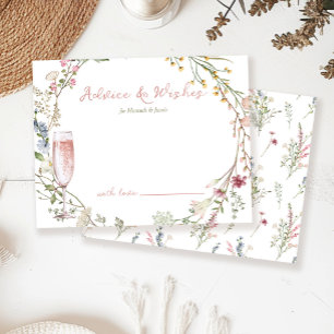 Tarjeta De Recepción Consejo y deseos Petals y Prosecco Bridal