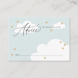 Tarjeta De Recepción Consejos Baby Shower azules para estrellas y nubes