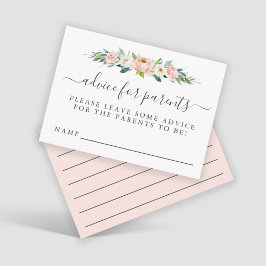 Tarjeta De Recepción Consejos de Baby Shower con flores rosadas para pa