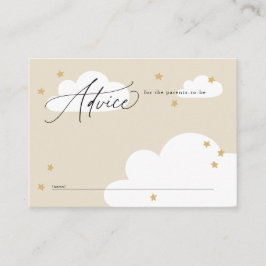 Tarjeta De Recepción Consejos de Baby Shower Neutral Beige en Estrellas