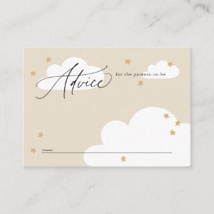 Tarjeta De Recepción Consejos de Baby Shower Neutral Beige en Estrellas