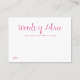 Tarjeta De Recepción Consejos de Baby Shower para Chica de tipografía r