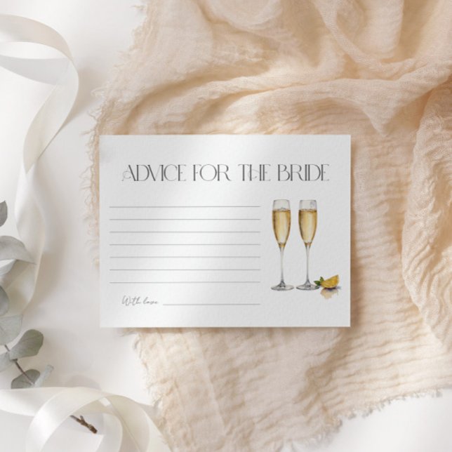 Tarjeta De Recepción Consejos de Brunch y Bubbly para la Novia (Subido por el creador)