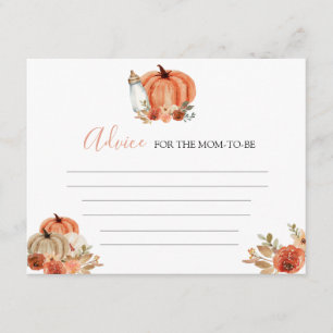 Tarjeta De Recepción Consejos de calabaza naranja de otoño para la duch