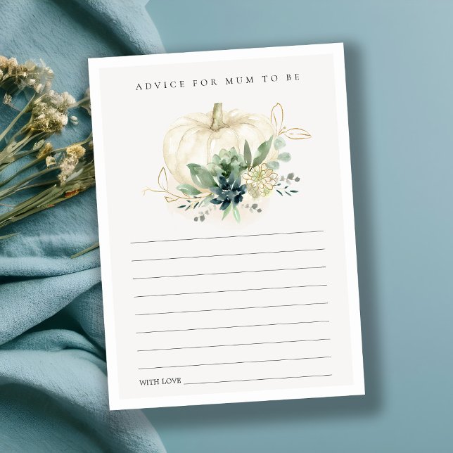 Tarjeta De Recepción Consejos de calabaza suculenta Mamá para bebé Show (Subido por el creador)