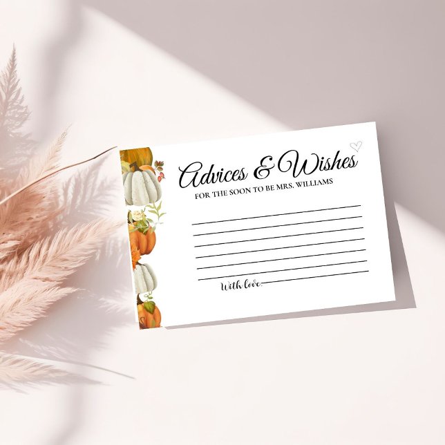 Tarjeta De Recepción Consejos de calabazas de otoño y duchas de novias (Subido por el creador)