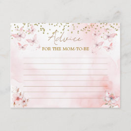 Tarjeta De Recepción Consejos de Chica de Baby Shower de mariposa rosa 