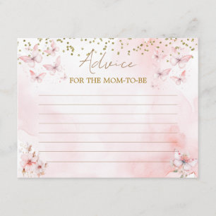 Tarjeta De Recepción Consejos de Chica de Baby Shower de mariposa rosa 