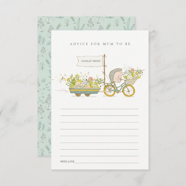 Tarjeta De Recepción Consejos de edgehog locales para Mamá Baby Shower (Anverso / Reverso)