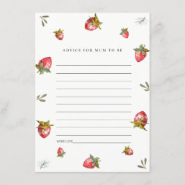 Tarjeta De Recepción Consejos de fresa roja para Mamá Baby Shower