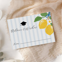 Tarjeta De Recepción Consejos de Graduación de Limón Azul y Cítricos