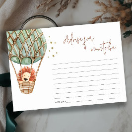 Tarjeta De Recepción Consejos de león de globo aerostático para Mamá Ba