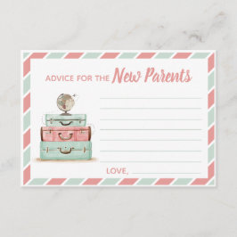 Tarjeta De Recepción Consejos de menta de coral para los nuevos padres 