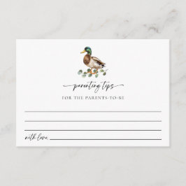 Tarjeta De Recepción Consejos de paternidad Rustic Mallard Duck