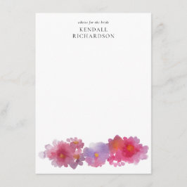 Tarjeta De Recepción Consejos florales de acuarela para la novia