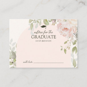 Tarjeta De Recepción Consejos florales rosados elegantes para el gradua