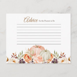 Tarjeta De Recepción Consejos florales Rústicos de Calabaza Verde de Ot