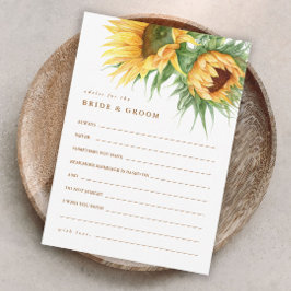 Tarjeta De Recepción Consejos para Despedida de Soltera con Girasoles R