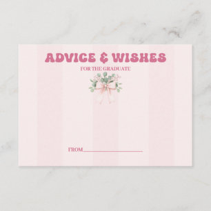 Tarjeta De Recepción Consejos para la celebración de Bow Rosado