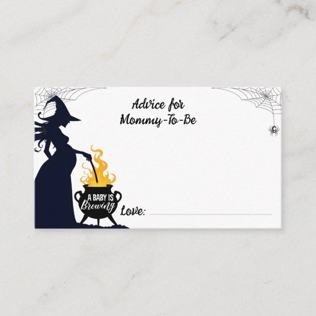 Tarjeta De Recepción Consejos para la futura mami-a-halloween Witch Bab (Anverso)