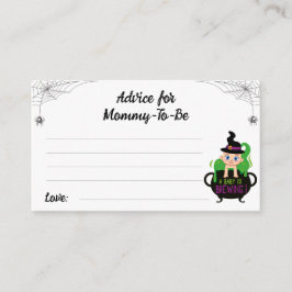 Tarjeta De Recepción Consejos para la futura mami-a-halloween Witch Bab