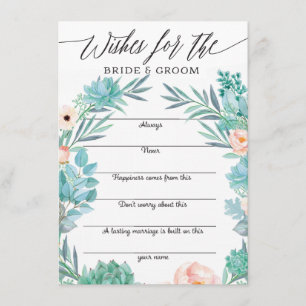 Tarjeta De Recepción Consejos para los buenos deseos de la novia y de G