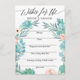 Tarjeta De Recepción Consejos para los buenos deseos de la novia y de G