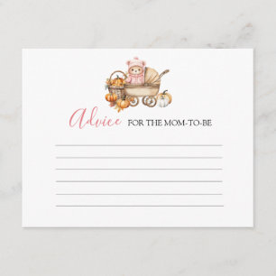 Tarjeta De Recepción Consejos para mamá en el baby shower del oso rosa