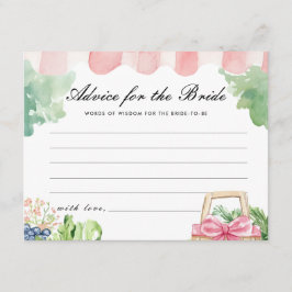 Tarjeta De Recepción Consejos Recién Recibidos De La Ducha De Novias De