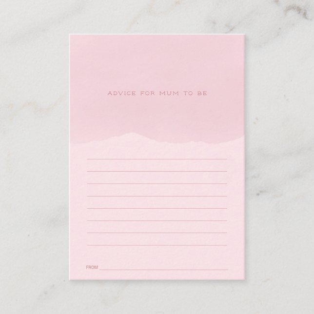 Tarjeta De Recepción Consejos rosados para Baby Shower de Mamá (Anverso)