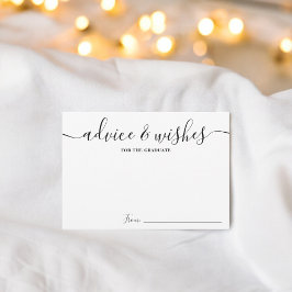 Tarjeta De Recepción Consejos simples de escritura en blanco negro dese