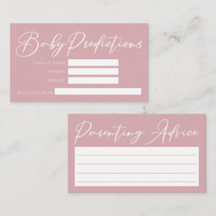 Tarjeta De Recepción Consejos sobre predicciones de Baby Shower rosadas