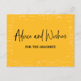 Tarjeta De Recepción Consejos y deseos amarillos para el graduado 