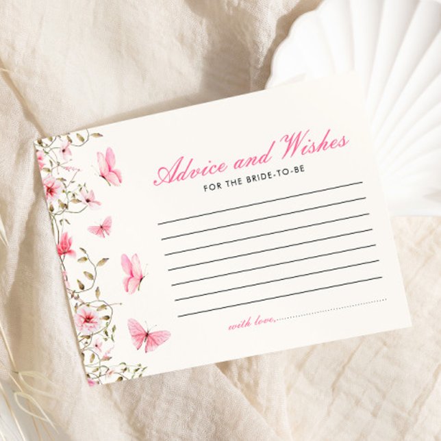 Tarjeta De Recepción Consejos y deseos Butterflies Ducha de novias (Subido por el creador)