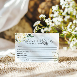 Tarjeta De Recepción Consejos y deseos de acuarela azul rosa blanca