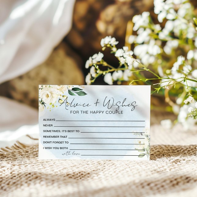 Tarjeta De Recepción Consejos y deseos de acuarela azul rosa blanca (Subido por el creador)